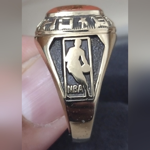 CHICAGO BULLS SIZE 12 MEMORABILIA 14K 3x GOLD PLATED NBA BASKETBALL RING BUNDLE - Picture 6 of 17